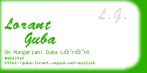 lorant guba business card